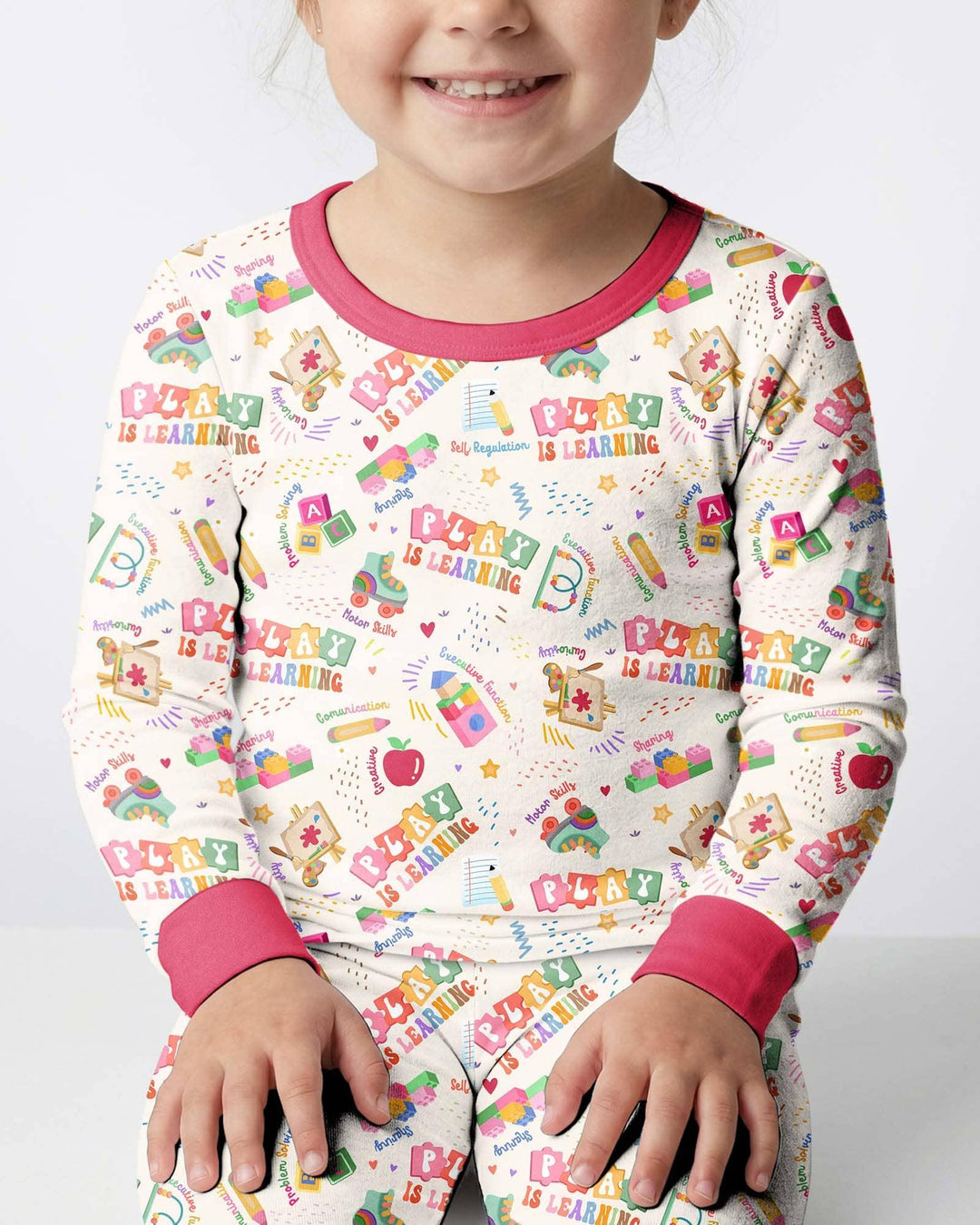 Zweiteiliges Langarm-Pyjama-Set mit Sommerfrüchten