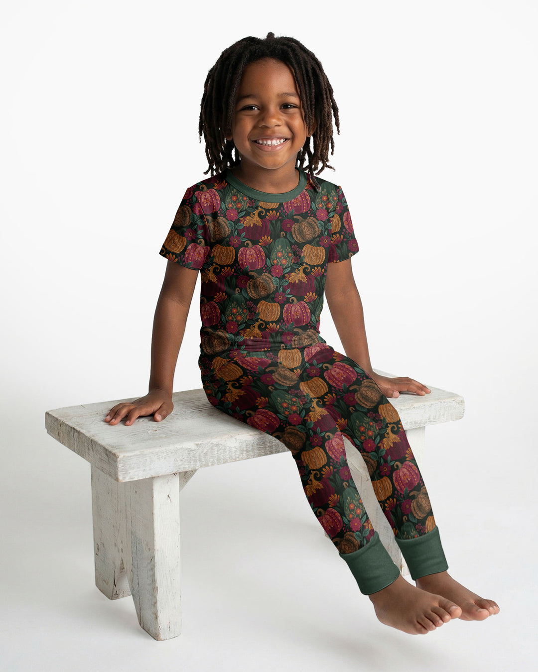 Velvet Pumpkins Bamboo Two Piece Short Sleeve Pajama Set