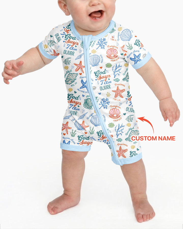 Plantilla PERSONALIZADA de Bambú Pijama Corto con Cremallera