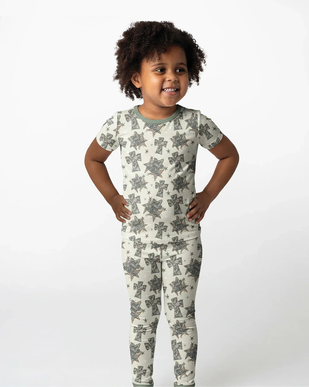 Conjunto de pijama de dos piezas de manga corta de bambú