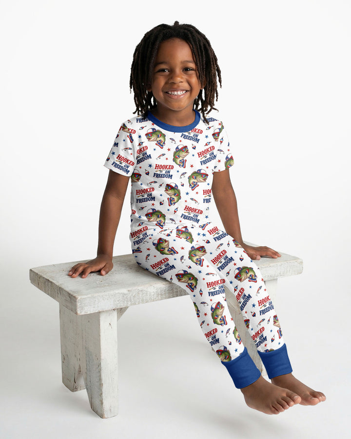 Hooked On Freedom Bamboo Two Piece Short Sleeve Pajama Set