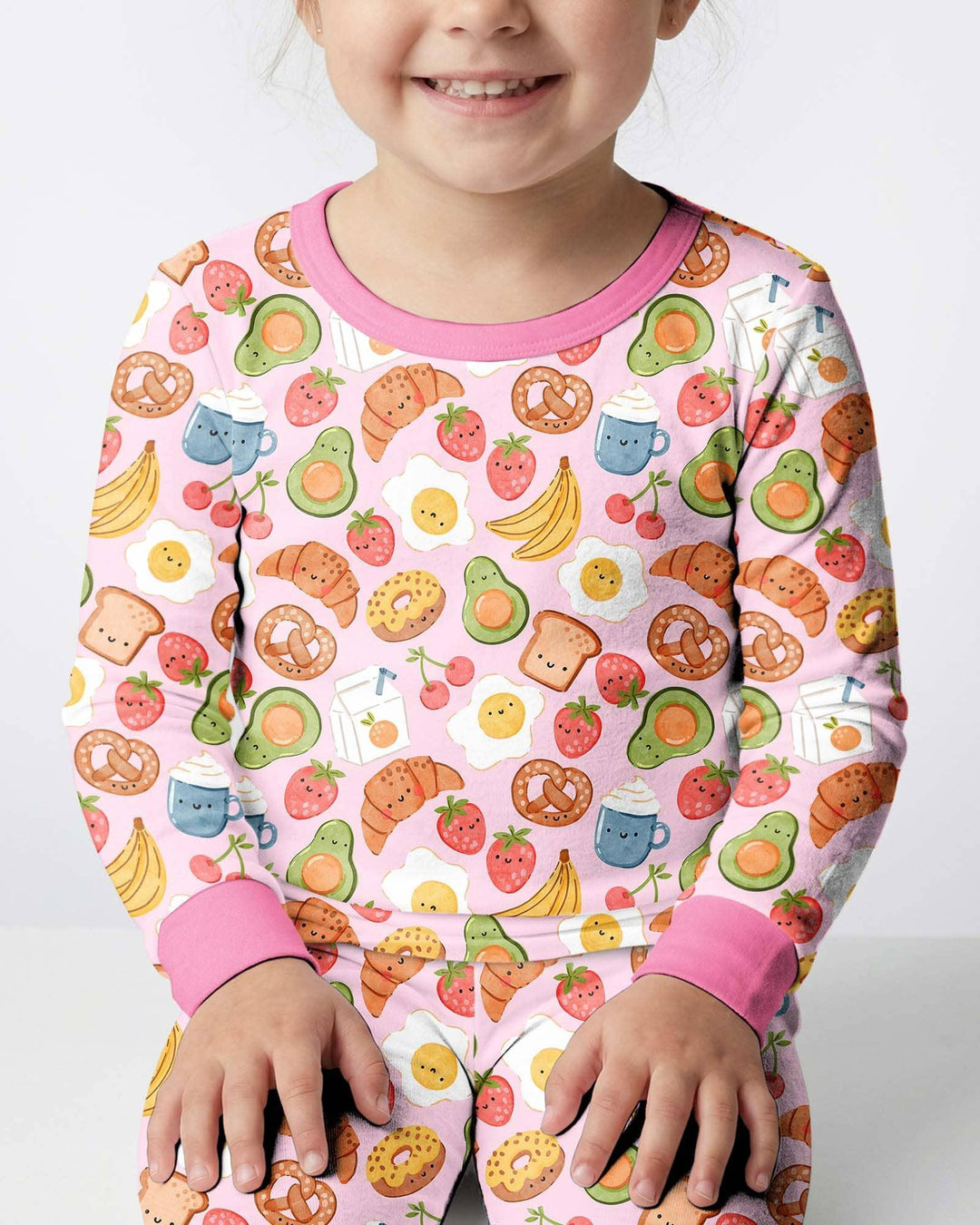 Zweiteiliges Langarm-Pyjama-Set mit Sommerfrüchten