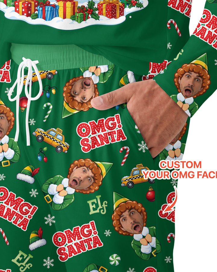 Custom Image OMG Santa Bamboo Men's Pajama Set