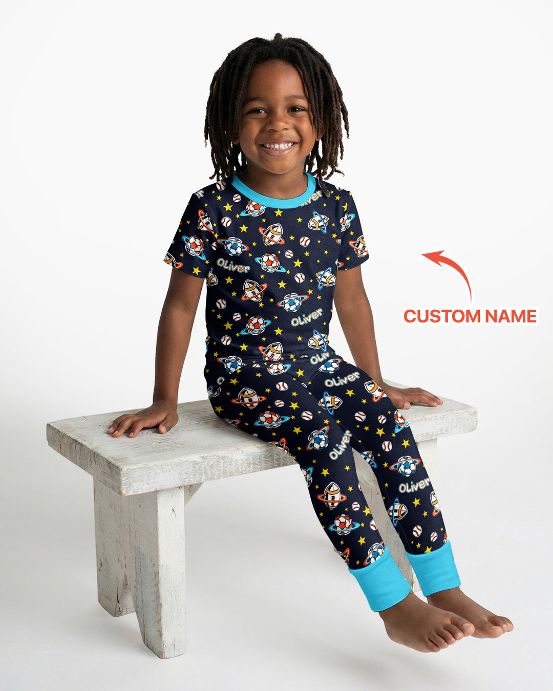 Zweiteiliges, kurzärmliges Pyjama-Set mit Marienkäfern