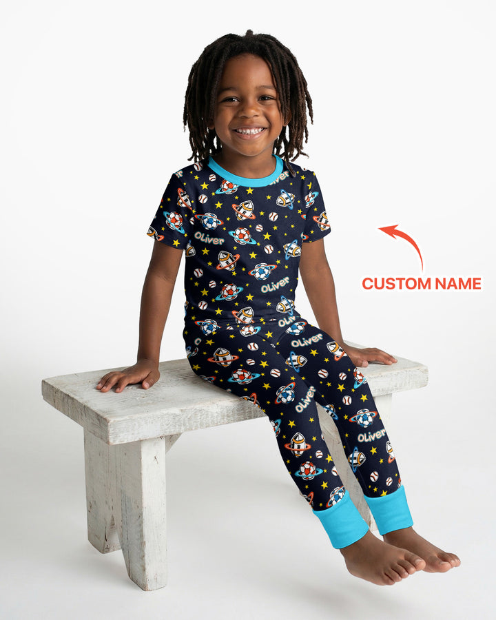Zweiteiliges, kurzärmliges Pyjama-Set mit Marienkäfern