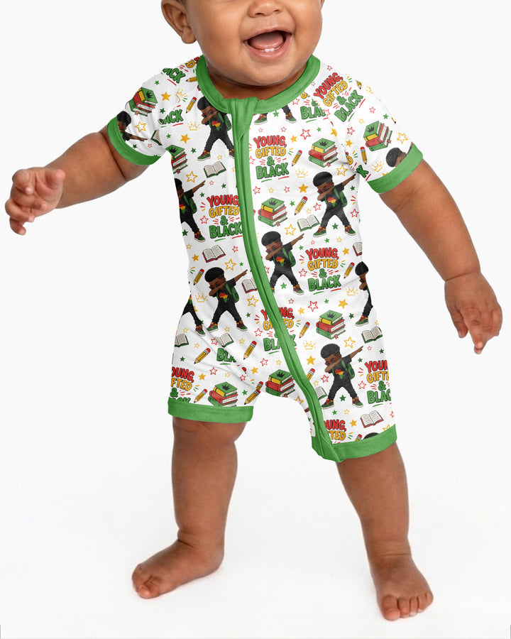 Black Boy Young Gifted & Black Bamboo Shorty Zippy
