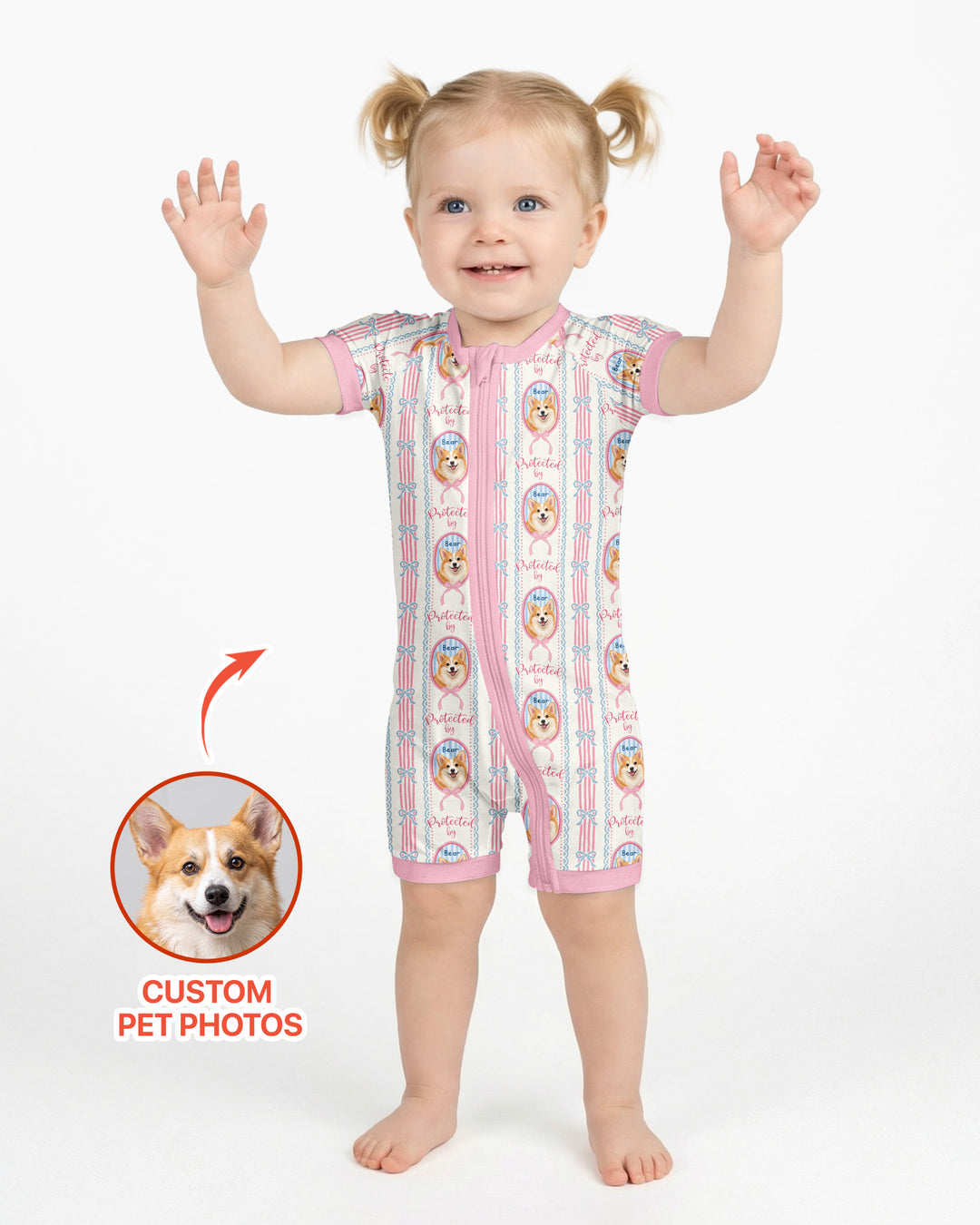 Custom Coquette Pet Photo Little Protector Bamboo Shorty Zippy