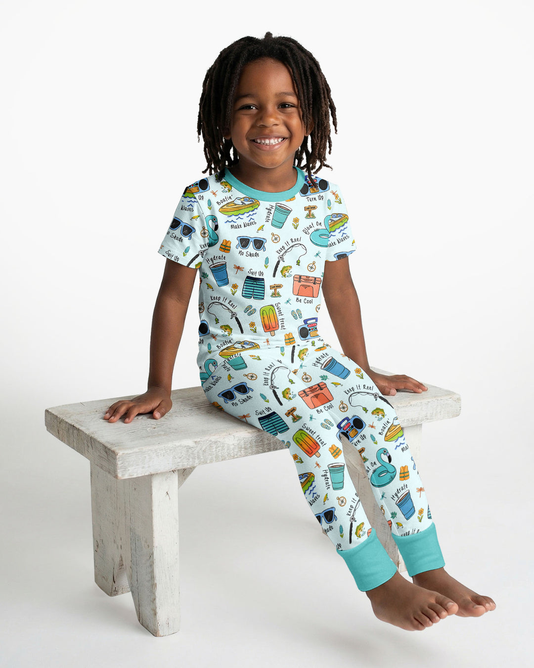 Lake Days Bamboo Two Piece Short Sleeve Pajama Set