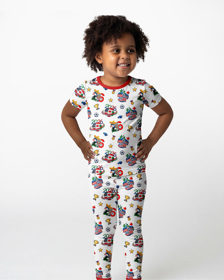 Conjunto de pijama de dos piezas de manga corta de bambú