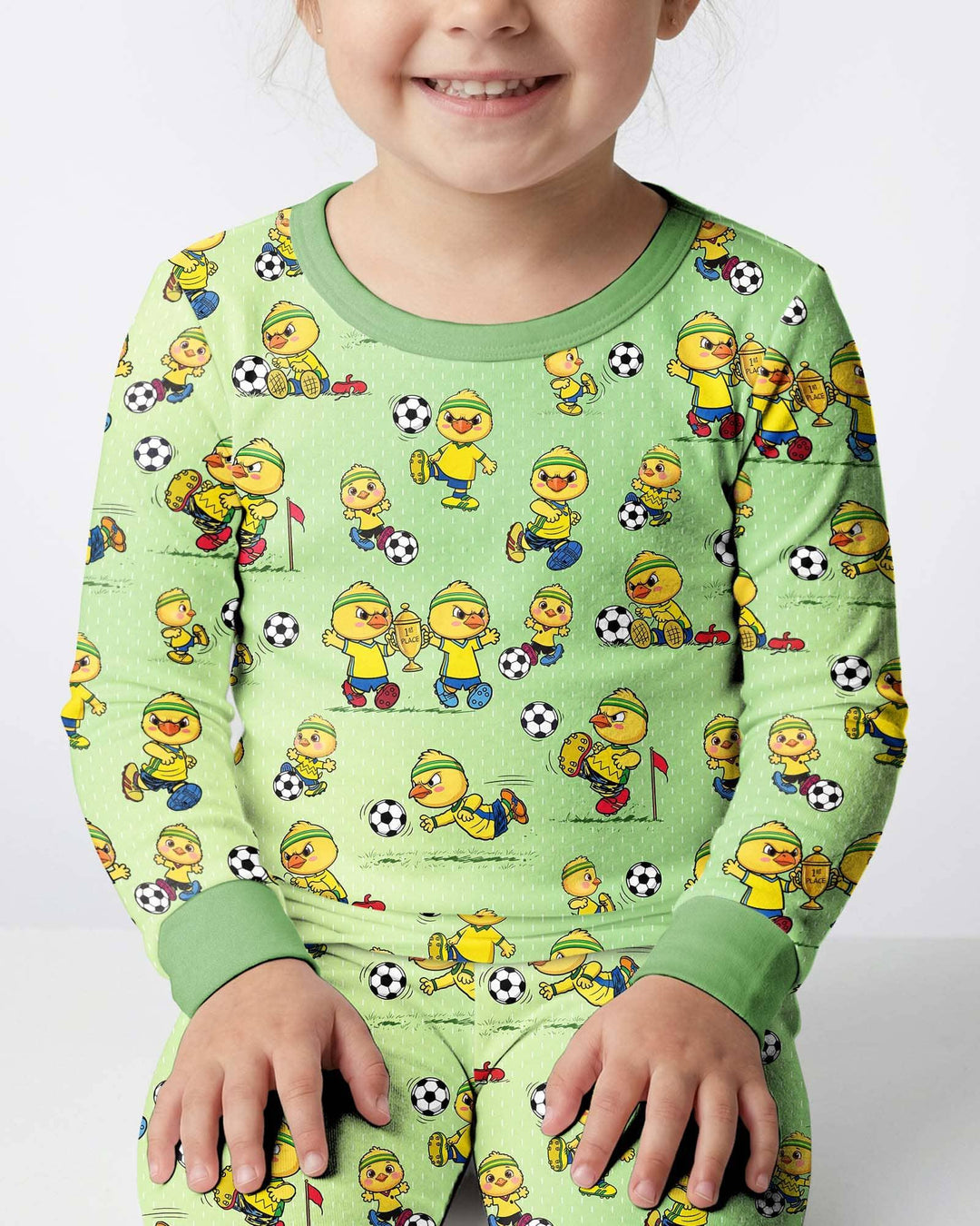 Brasil Soccer Fan Family Matching Bamboo Two Piece Long Sleeve Pajama Set