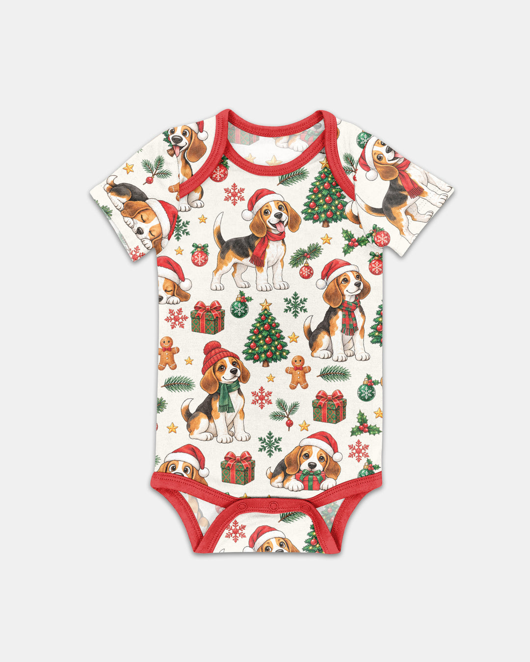 Santa Paws Beagle Bamboo Bodysuit
