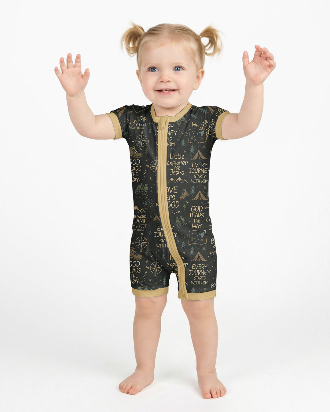 Little Explorer God Leads The Way Bamboo Shorty Zippy