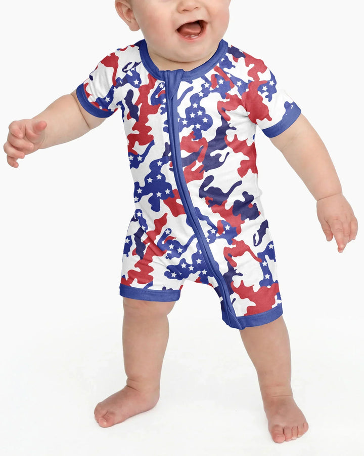 Patriot Camo Daddy & Me Matching Bamboo Shorty Zippy