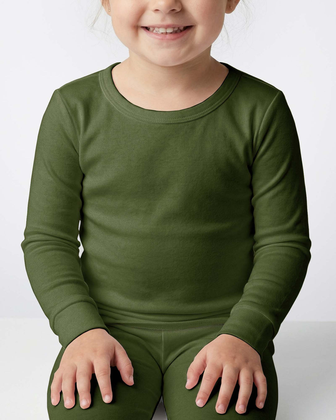 Dark Olive Green Bamboo Two Piece Pajama Set