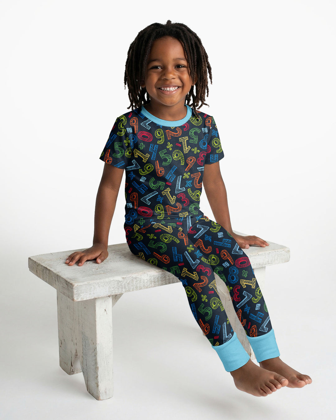 Math Doodles Bamboo Two Piece Short Sleeve Pajama Set