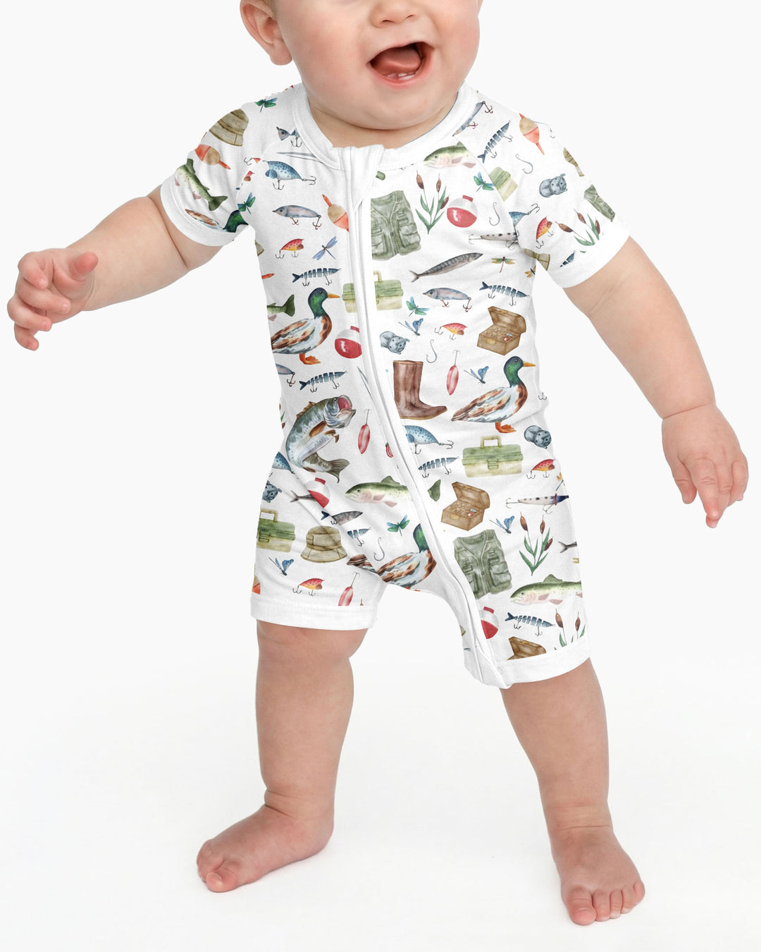 Daddy's Fishing Buddy Daddy& Me Matching Bamboo Shorty Zippy