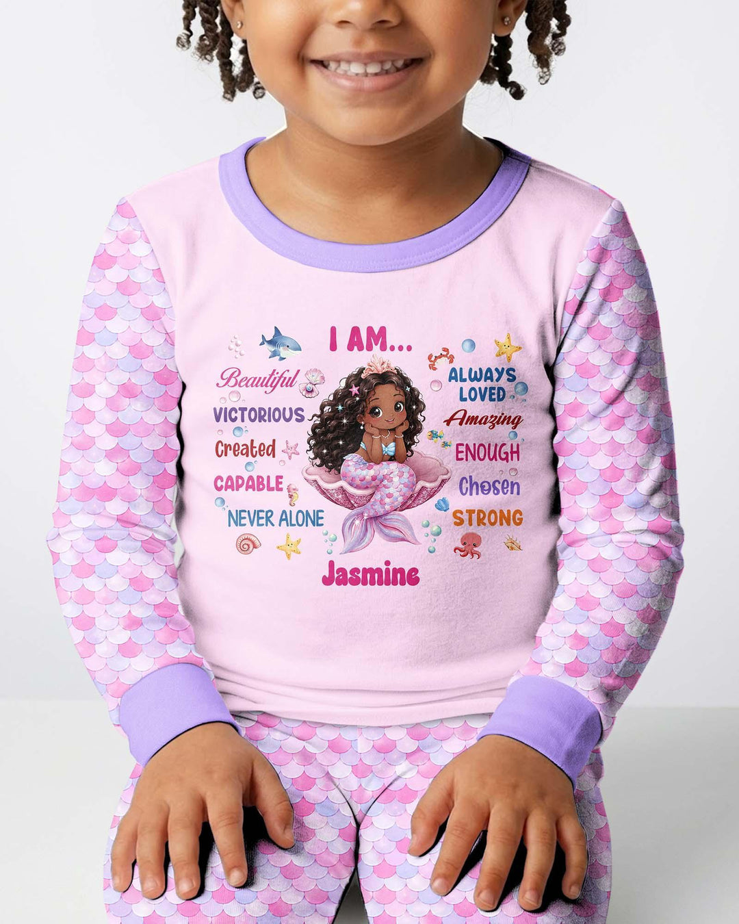 Conjunto de pijama de dos piezas de bambú con mangas largas, plantilla PERSONALIZADA