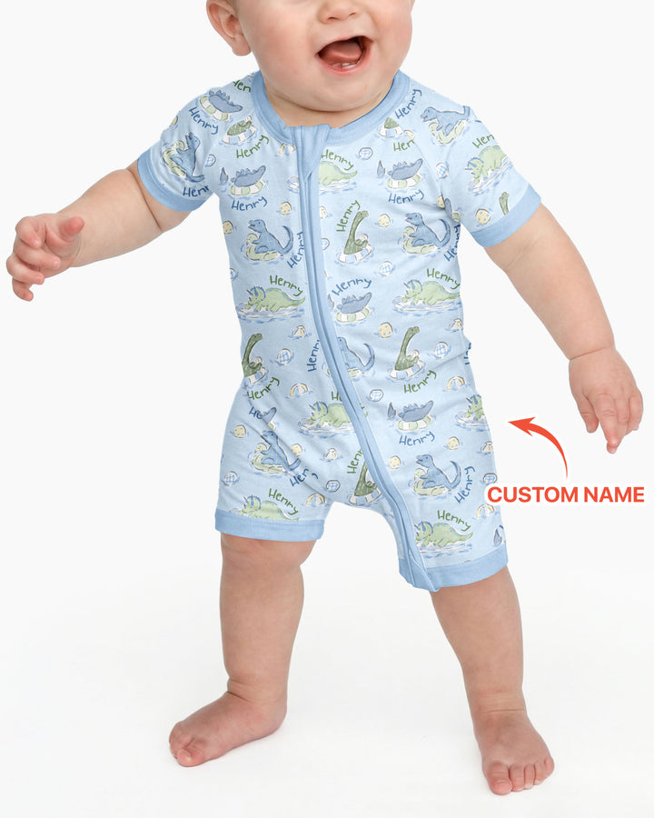Plantilla PERSONALIZADA de Bambú Pijama Corto con Cremallera