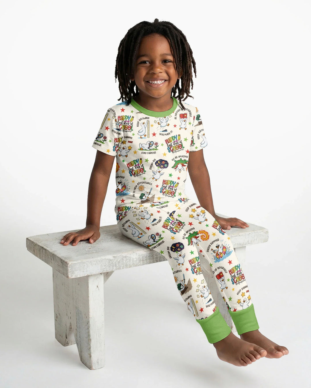 Silly Goose Happy Last Day of School Bamboo Two Piece Short Sleeve Pajama Set