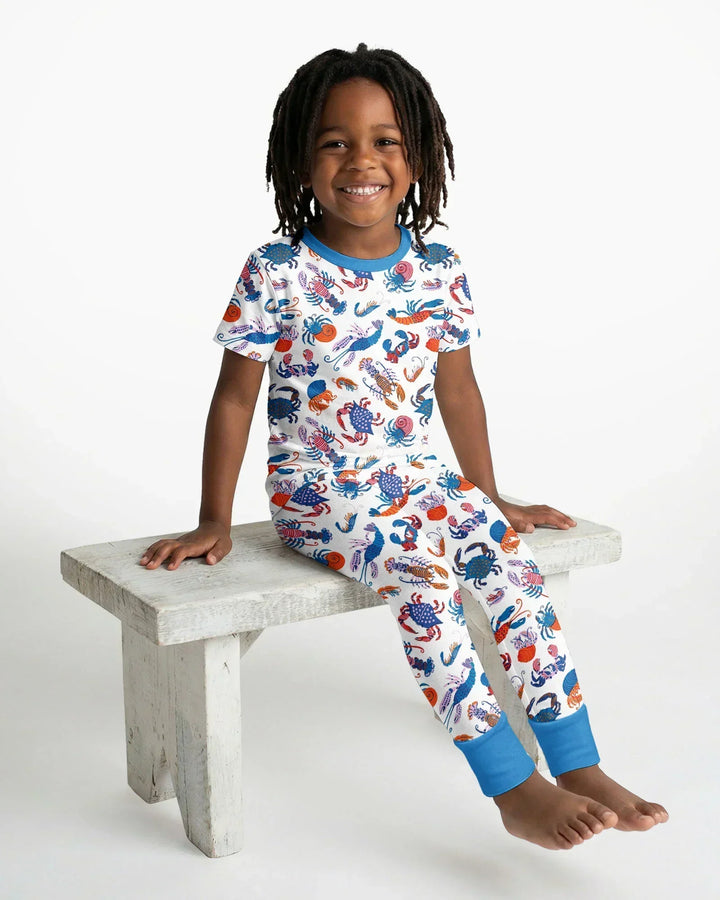 Crustacean Nation Family Matching Bamboo Two Piece Short Sleeve Pajama Set