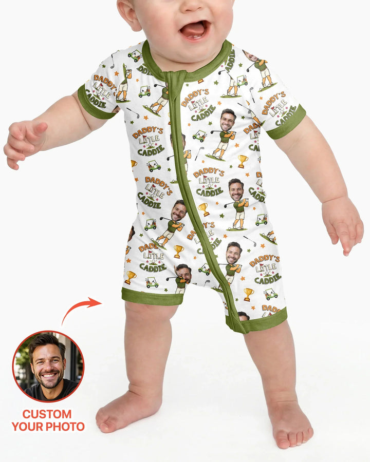 Custom Photo Daddy's Little Caddie Daddy & Me Matching Bamboo Shorty Zippy