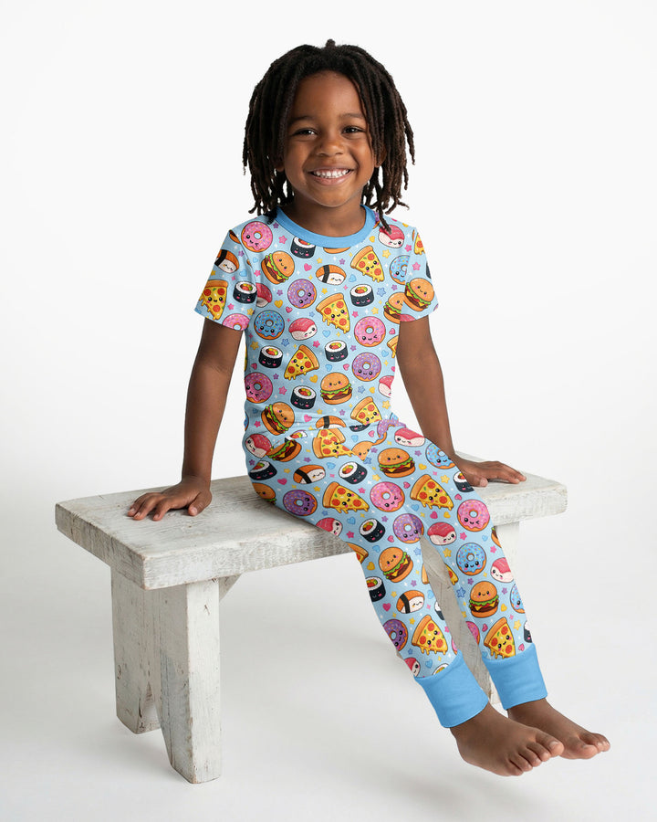 Conjunto de pijama de dos piezas de manga corta de bambú
