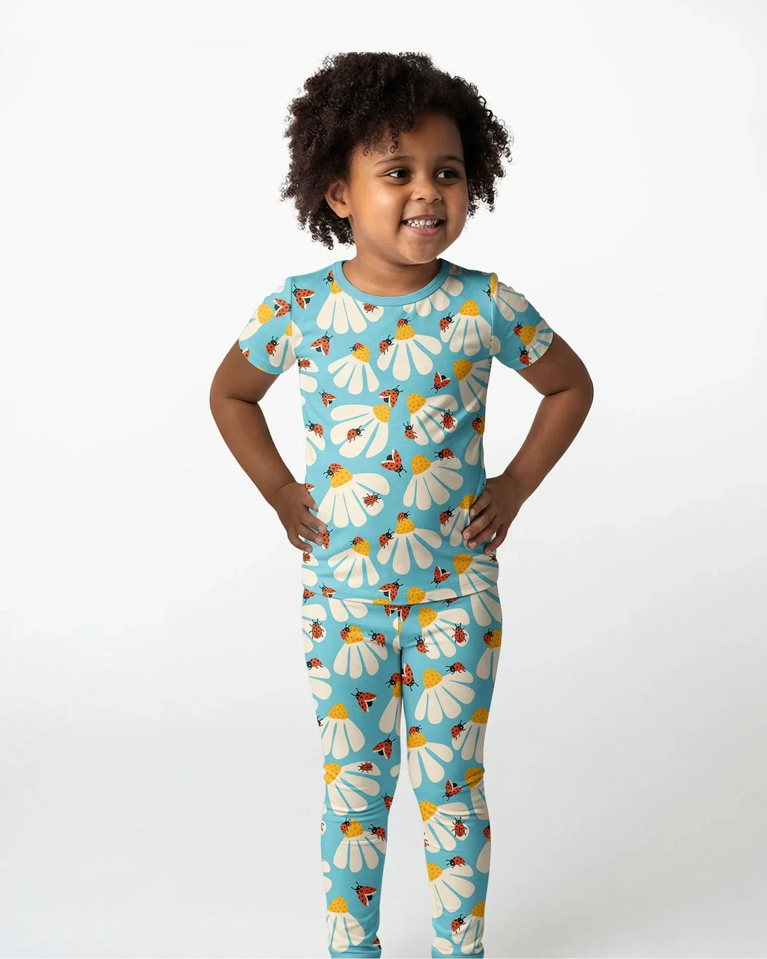Pijama de dos piezas de bambú de manga corta Lucky Little Bug