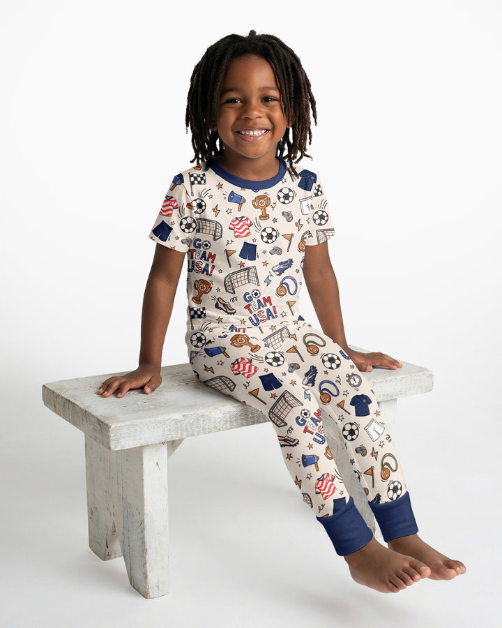 Soccer Go Team USA Bamboo Two Piece Short Sleeve Pajama Set