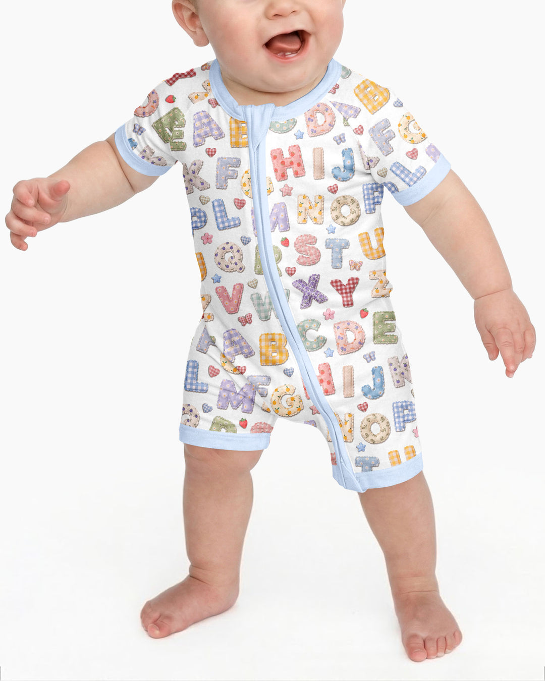 Fabric Alphabet Letters Bamboo Shorty Zippy