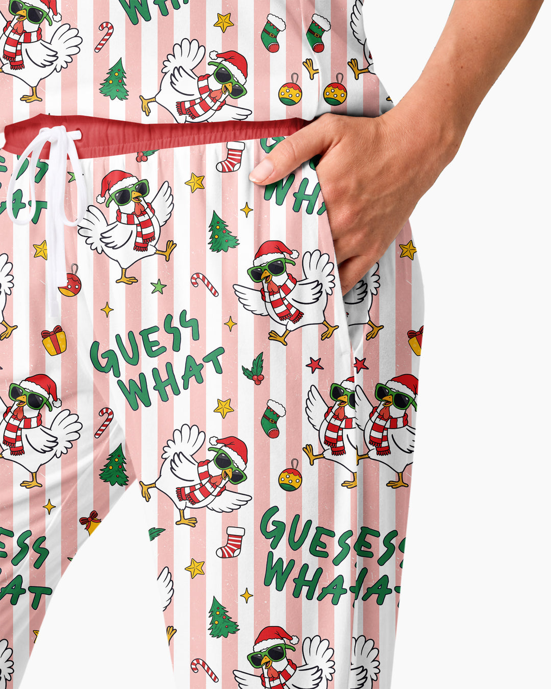 Guess What Chicken Butt Christmas Bamboo Women Pajama Set