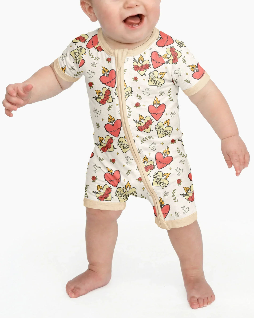 Three Sacred Hearts Bamboo Shorty Zippy