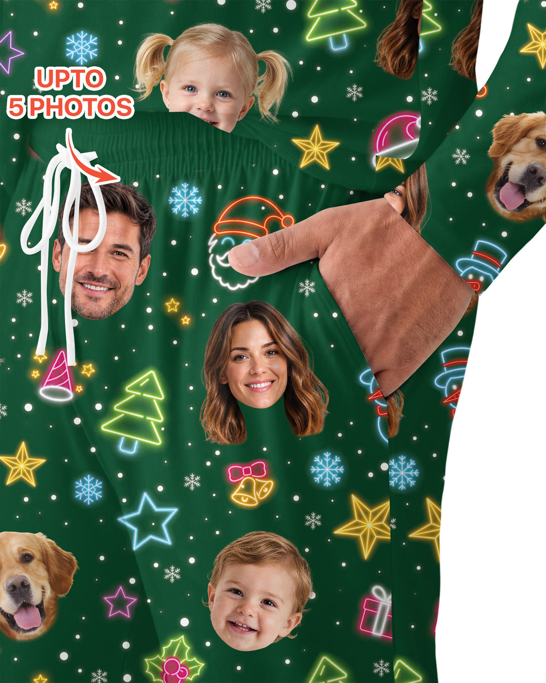 Christmas Faces Bamboo Men's Pajama Set