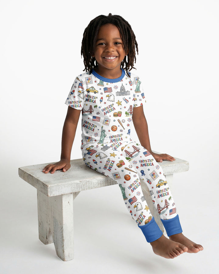 America 250 Celebration Bamboo Two Piece Short Sleeve Pajama Set