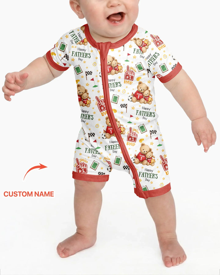 You're #1 Dad Daddy & Me Matching Bamboo Shorty Zippy