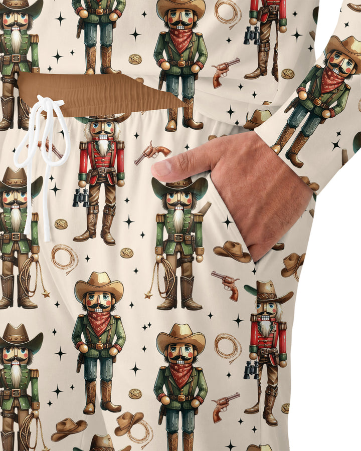 Western Christmas Cowboy Nutcracker Bamboo Men's Pajama Set