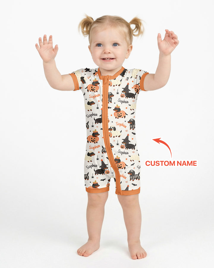 Orange and Black Dachshund Bamboo Shorty Zippy