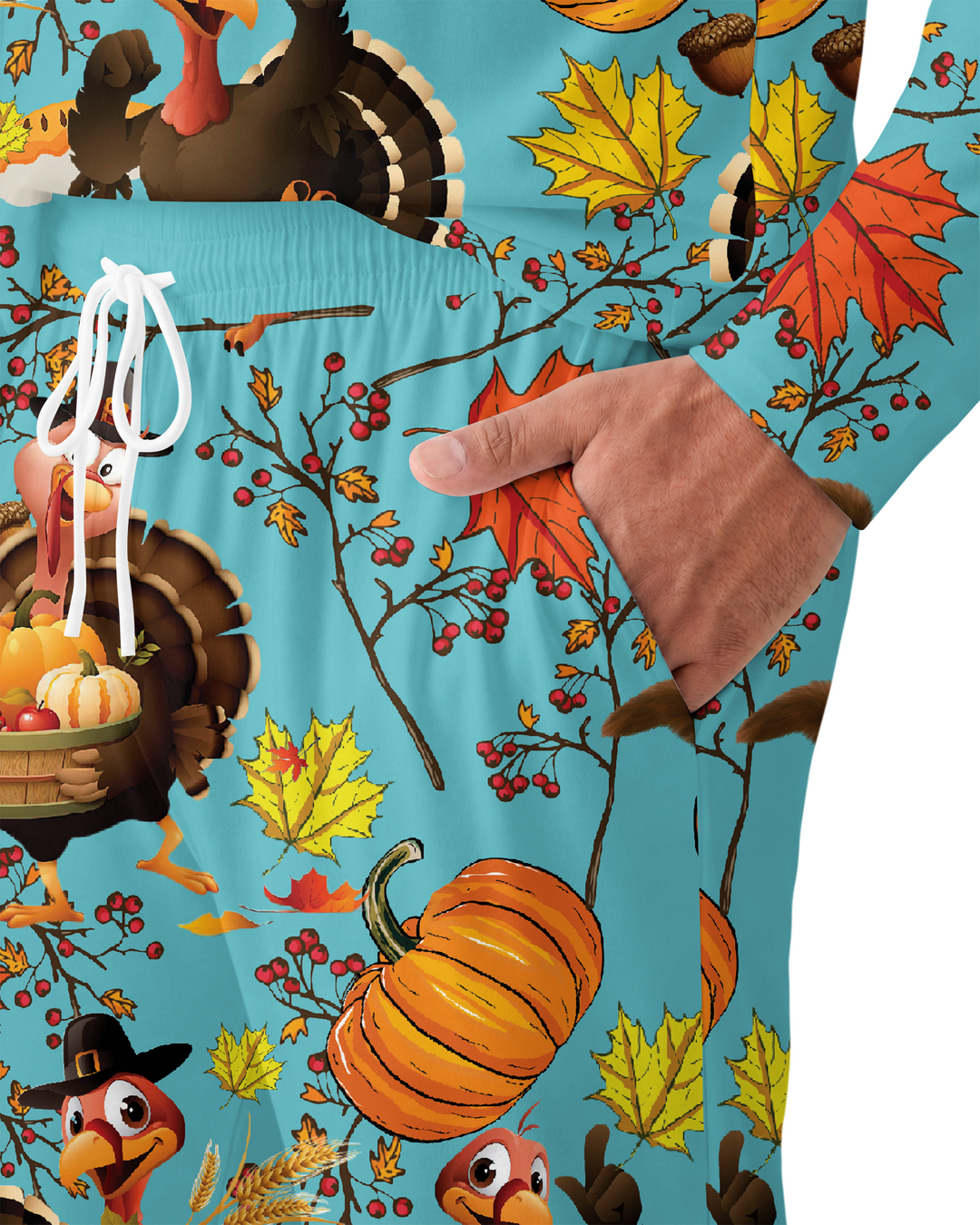 Autumn Turkey Chicken Bamboo Men's Pajama Set