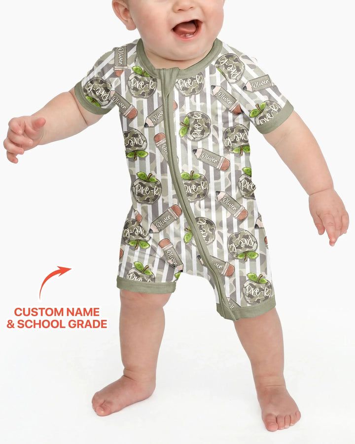 Custom Name Camo Apple Days Bamboo Shorty Zippy