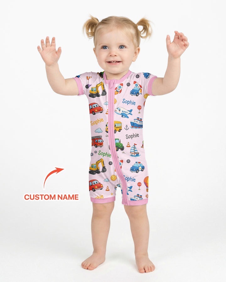 Plantilla PERSONALIZADA de Bambú Pijama Corto con Cremallera