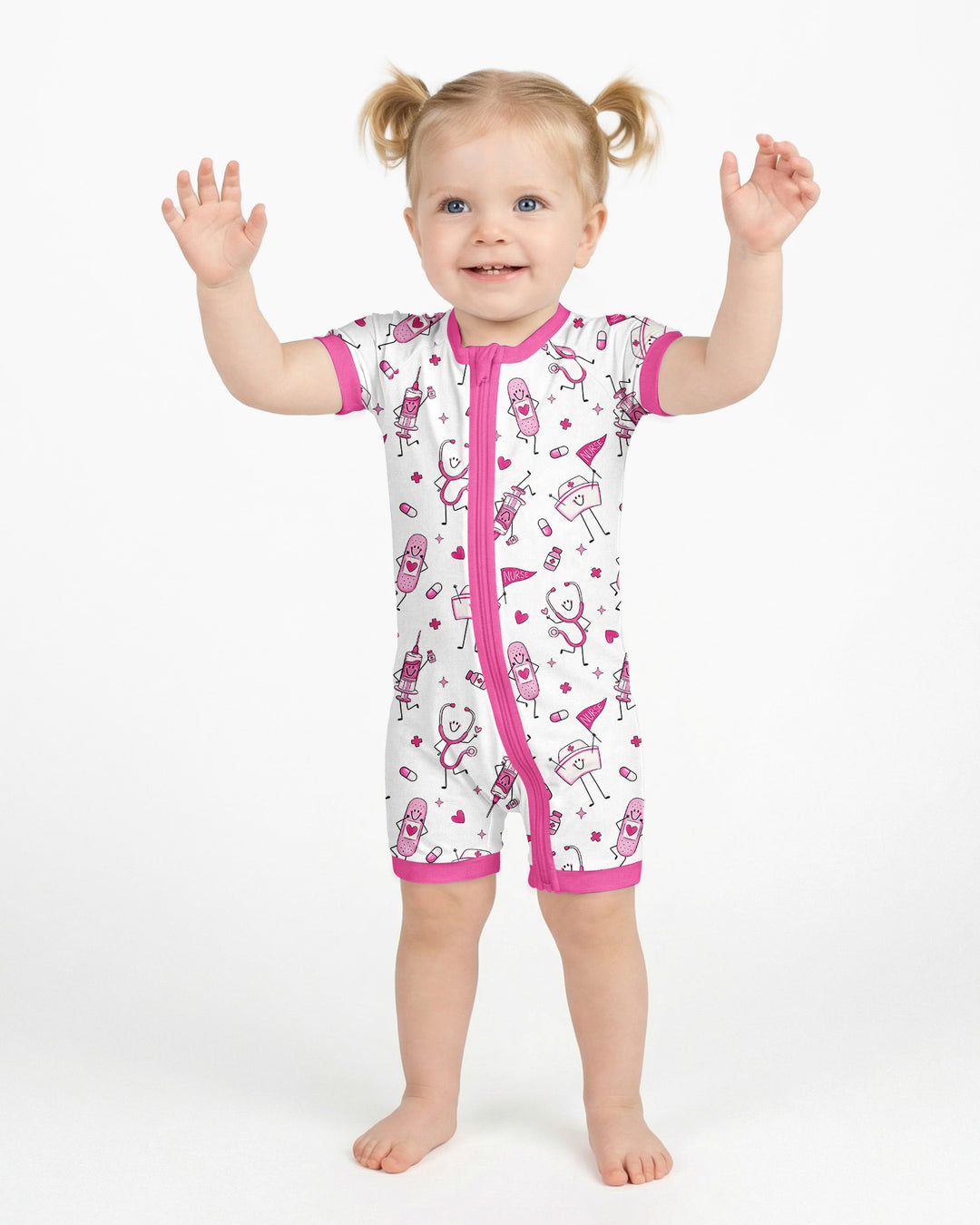 Cute Nurse Crew Bamboo Shorty Zippy