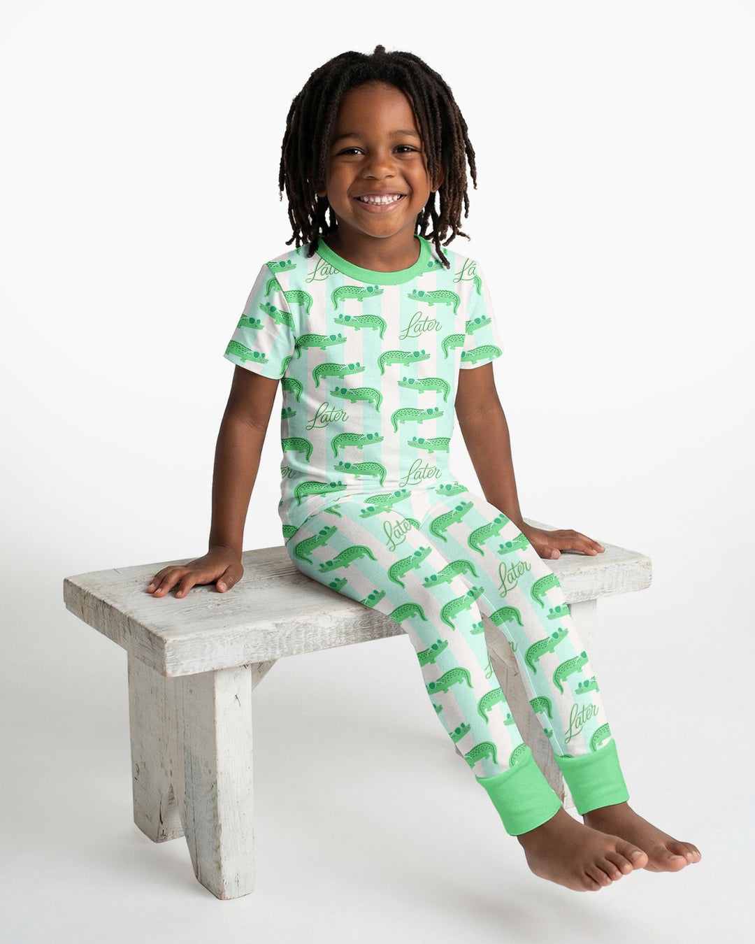 Later Gator Bamboo Two Piece Short Sleeve Pajama Set