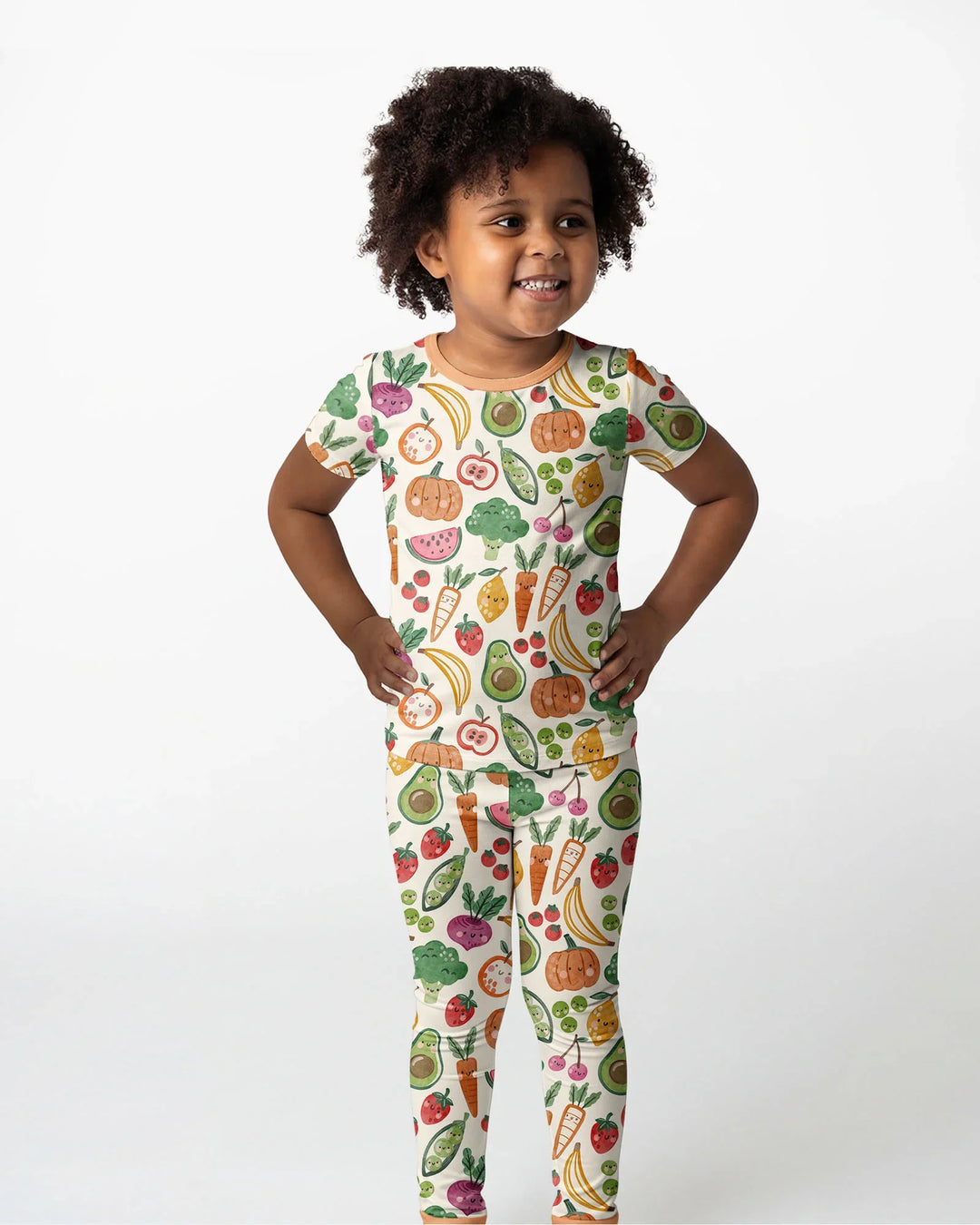 Conjunto de pijama de dos piezas de manga corta de bambú