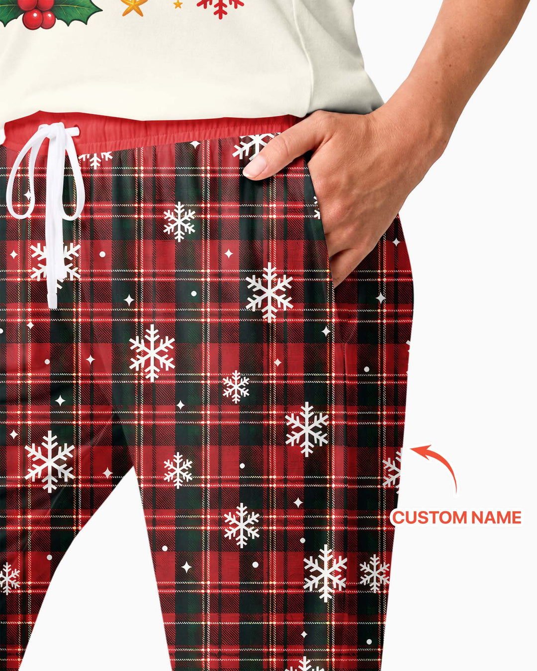 Cute Reindeer in Santa Hat Bamboo Women Pajama Set