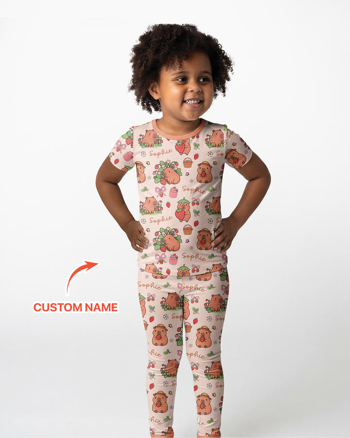 Zweiteiliges, kurzärmliges Pyjama-Set mit Marienkäfern