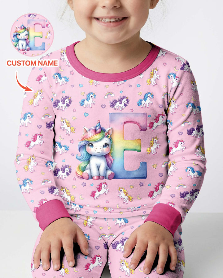 Cute Baby Word Car Bamboo Two Piece Long Sleeve Pajama Set