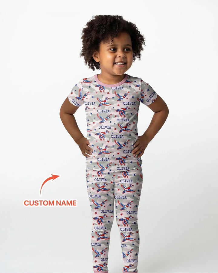 Zweiteiliges, kurzärmliges Pyjama-Set mit Marienkäfern