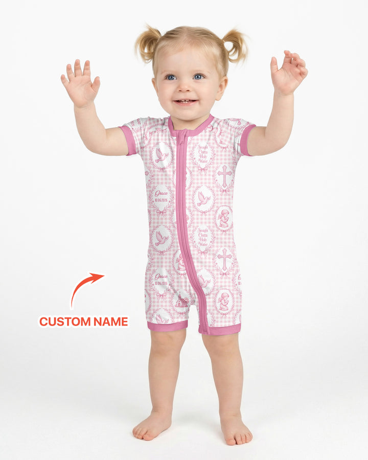 Custom Name Baptism Straight Outta Holy Water Bamboo Shorty Zippy