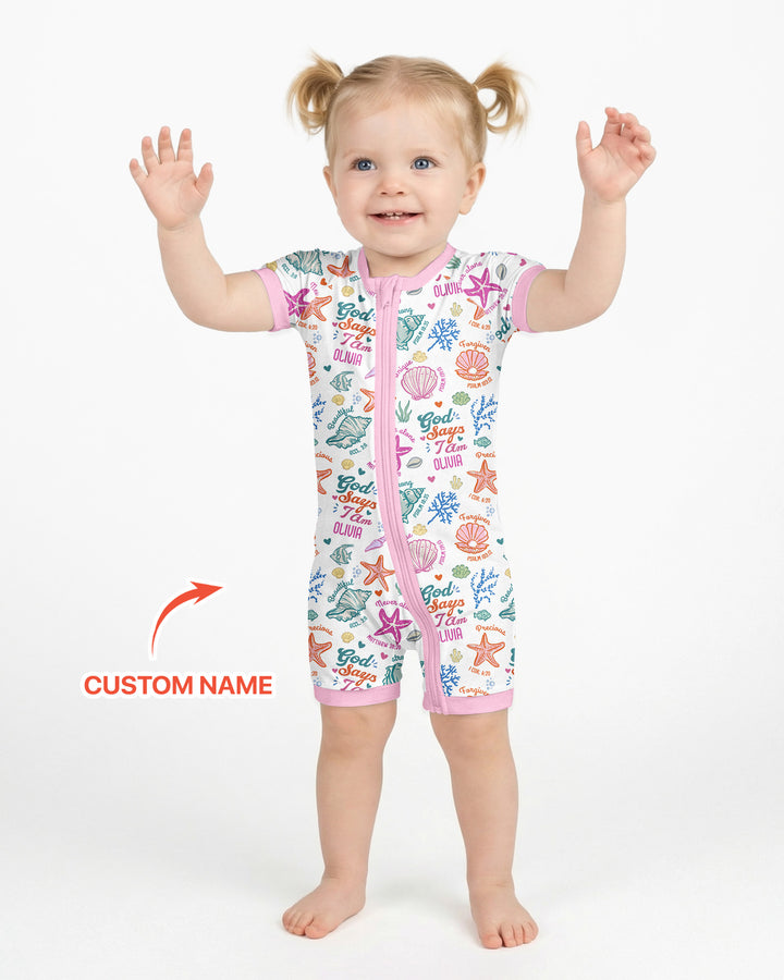 Plantilla PERSONALIZADA de Bambú Pijama Corto con Cremallera