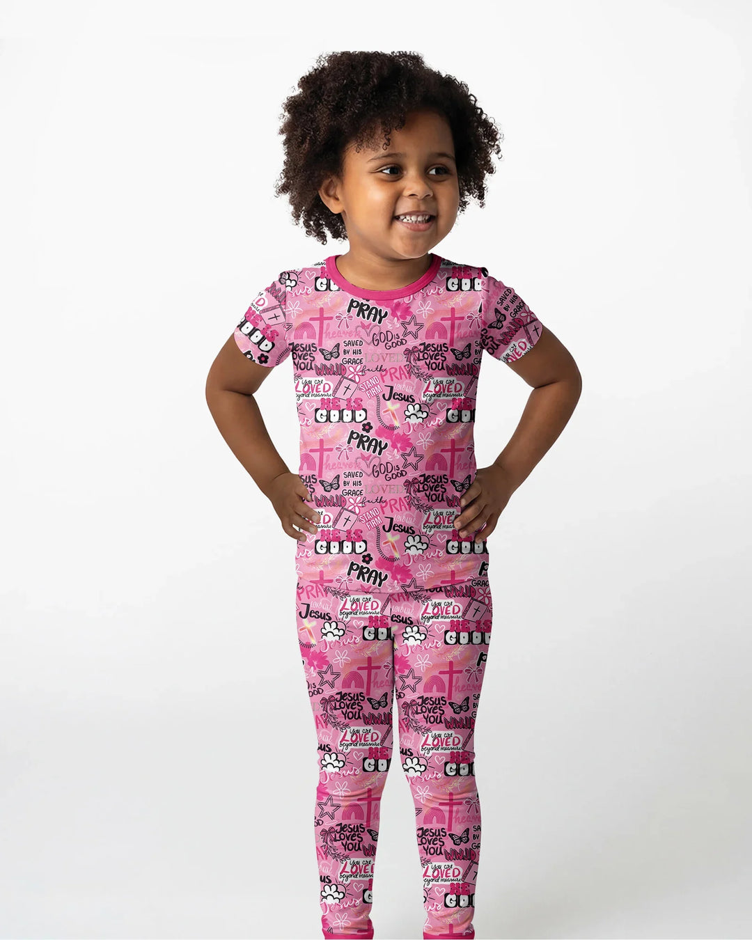 Conjunto de pijama de dos piezas de manga corta de bambú