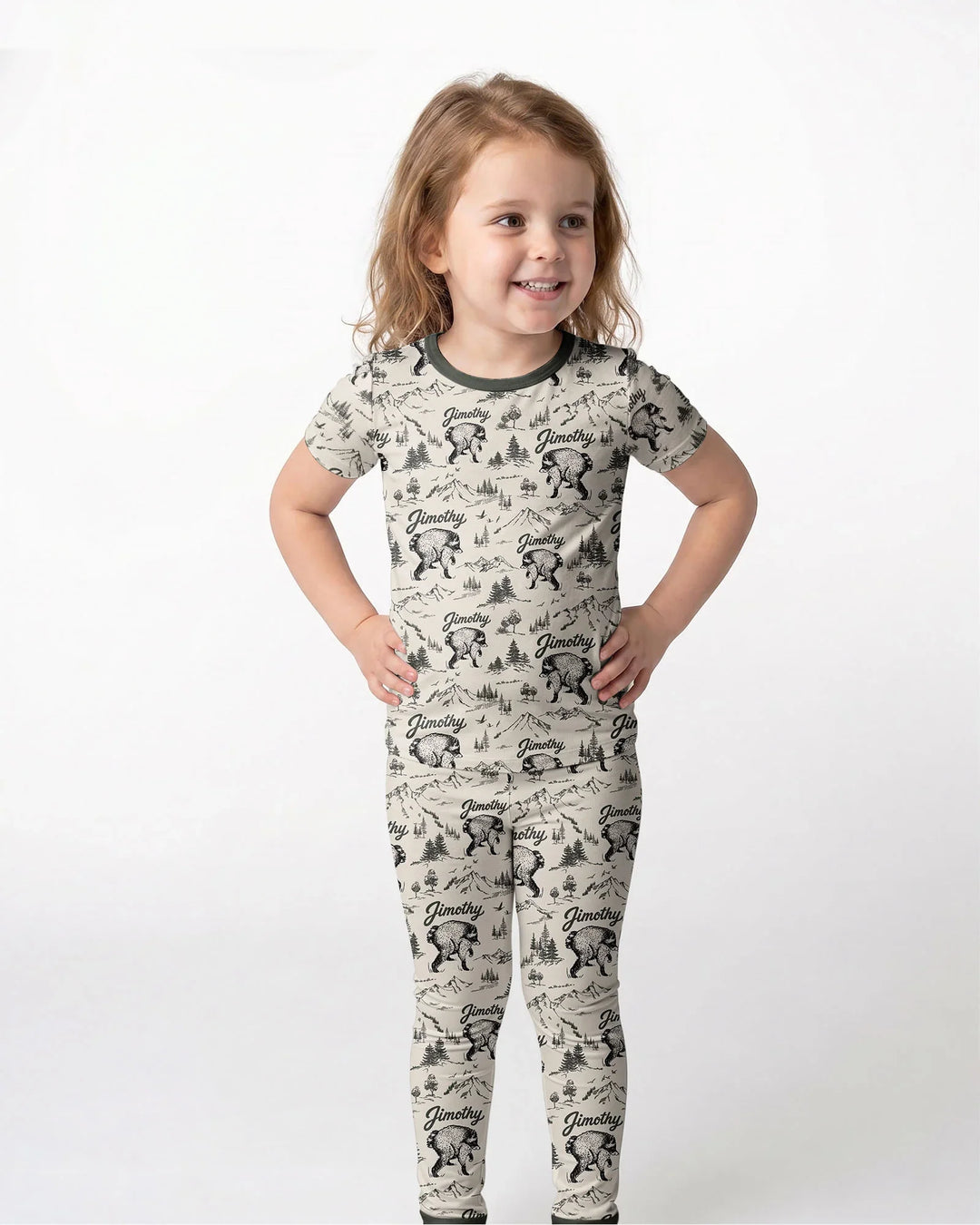 Conjunto de pijama de dos piezas de manga corta de bambú